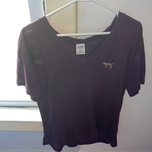(PINK Victoria secret) purple short sleeved V neck